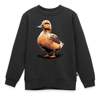 Jeune canard - Sweat Premium enfant bio - noir - Devant - AI Model Kid Female (0cm)