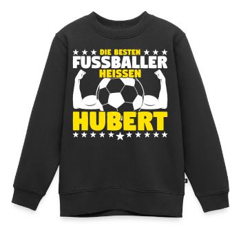 Die besten Fußballer heißen Hubert - Kinder Premium Organic Sweatshirt - Schwarz - Vorne - AI Model Kid Female (0cm)