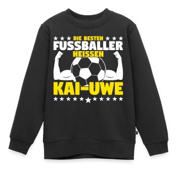 Die besten Fußballer heißen Kai-Uwe - Kinder Premium Organic Sweatshirt - Schwarz - Vorne - AI Model Kid Female (0cm)