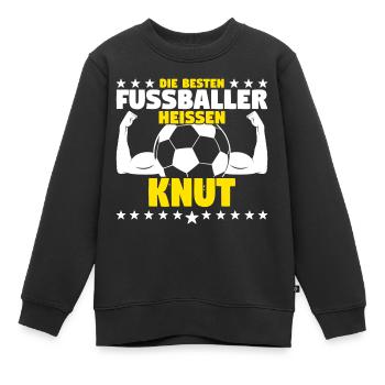 Die besten Fußballer heißen Knut - Kinder Premium Organic Sweatshirt - Schwarz - Vorne - AI Model Kid Female (0cm)