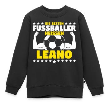 Die besten Fußballer heißen Leano - Kinder Premium Organic Sweatshirt - Schwarz - Vorne - AI Model Kid Female (0cm)