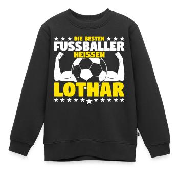 Die besten Fußballer heißen Lothar - Kinder Premium Organic Sweatshirt - Schwarz - Vorne - AI Model Kid Female (0cm)