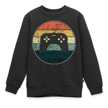Konsole - Kinder Premium Organic Sweatshirt - Schwarz - Vorne - AI Model Kid Female (0cm)