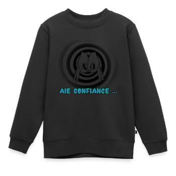 Piège hypnose confiance - Sweat Premium enfant bio - noir - Devant - AI Model Kid Female (0cm)