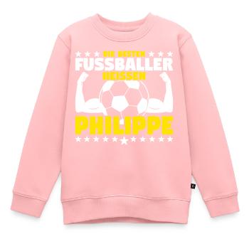 Die besten Fußballer heißen Philippe - Kinder Premium Organic Sweatshirt - Rosa - Vorne - AI Model Kid Female (0cm)