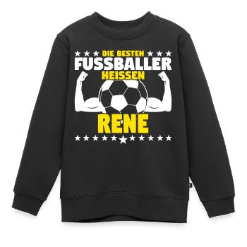 Die besten Fußballer heißen Rene - Kinder Premium Organic Sweatshirt - Schwarz - Vorne - AI Model Kid Female (0cm)