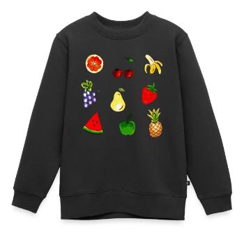 Des fruits - Sweat Premium enfant bio - noir - Devant - AI Model Kid Female (0cm)