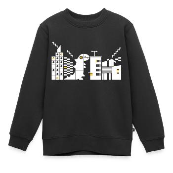 Monster rencontre Bauhaus L White - Sweat Premium enfant bio - noir - Devant - AI Model Kid Female (0cm)