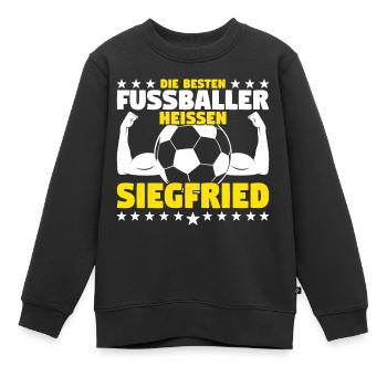 Die besten Fußballer heißen Siegfried - Kinder Premium Organic Sweatshirt - Schwarz - Vorne - AI Model Kid Female (0cm)