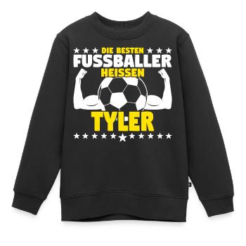 Die besten Fußballer heißen Tyler - Kinder Premium Organic Sweatshirt - Schwarz - Vorne - AI Model Kid Female (0cm)
