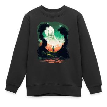 Galaxie - Kinder Premium Organic Sweatshirt - Schwarz - Vorne - AI Model Kid Female (0cm)