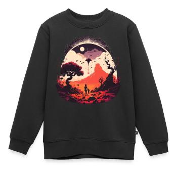 Es ist da draußen - Kinder Premium Organic Sweatshirt - Schwarz - Vorne - AI Model Kid Female (0cm)