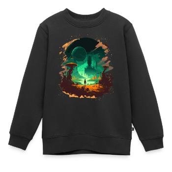 Raum - Kinder Premium Organic Sweatshirt - Schwarz - Vorne - AI Model Kid Female (0cm)