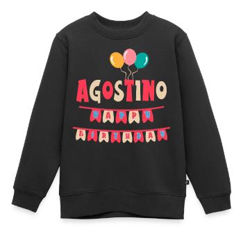 T-shirt Augustine joyeux anniversaire joyeux anniversaire - Sweat Premium enfant bio - noir - Devant - AI Model Kid Female (0cm)