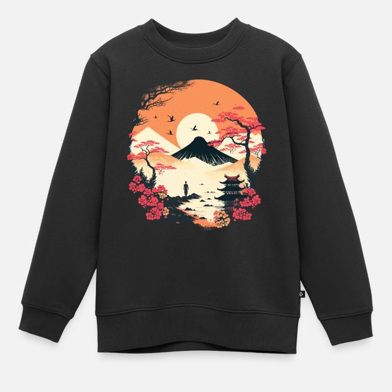 Japansk - Sweatshirt Premium barn ekologisk - svart