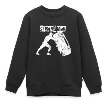 Strongman - Kinder Premium Organic Sweatshirt - Schwarz - Vorne - AI Model Kid Female (0cm)