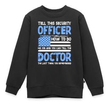 Security guard protection service - Kids Premium Organic Sweatshirt - black - Front - AI Model Kid Female (0cm)