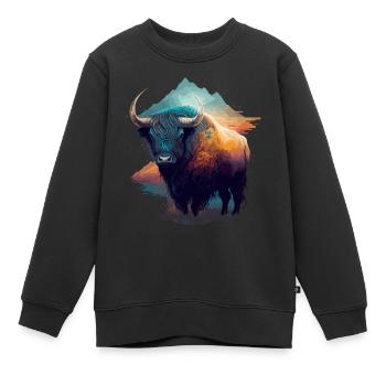 Galaxie Yak - Kinder Premium Organic Sweatshirt - Schwarz - Vorne - AI Model Kid Female (0cm)