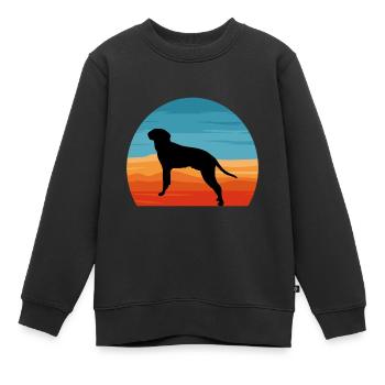 Braque Saint Germain Dog Silhouette Retro Coucher de soleil - Sweat Premium enfant bio - noir - Devant - AI Model Kid Female (0cm)
