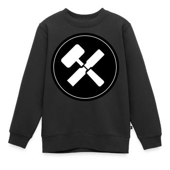 Icône d’outil - Sweat Premium enfant bio - noir - Devant - AI Model Kid Female (0cm)