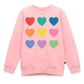Mehrfarbige Herzen - Kinder Premium Organic Sweatshirt - Rosa - Vorne - AI Model Kid Female (0cm)