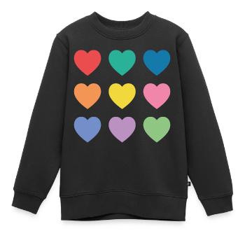 Mehrfarbige Herzen - Kinder Premium Organic Sweatshirt - Schwarz - Vorne - AI Model Kid Female (0cm)