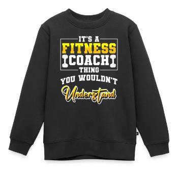 Fitnesstrainer Training - Kinder Premium Organic Sweatshirt - Schwarz - Vorne - AI Model Kid Female (0cm)