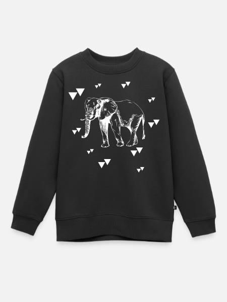 Elefant - Afrika Safari Natur - Kinder Premium Organic Sweatshirt - Schwarz