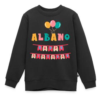 T-shirt Albano joyeux anniversaire joyeux anniversaire - Sweat Premium enfant bio - noir - Devant - AI Model Kid Female (0cm)