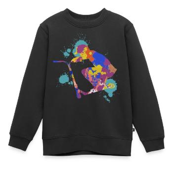 Scooter trick - Kinder Premium Organic Sweatshirt - Schwarz - Vorne - AI Model Kid Female (0cm)