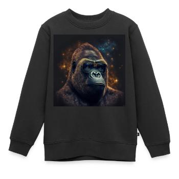 Stardust Gorilla - KI generierte Kunst - AI Art - Kinder Premium Organic Sweatshirt - Schwarz - Vorne - AI Model Kid Female (0cm)