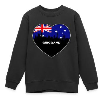 Brisbane Australie Flag Skyline Souvenir de voyage - Sweat Premium enfant bio - noir - Devant - AI Model Kid Female (0cm)