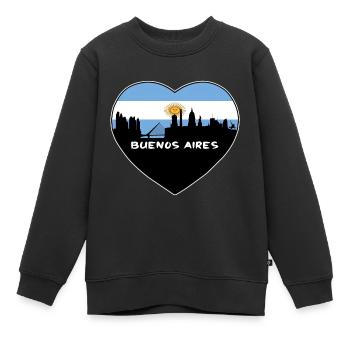 Buenos Aires Argentine Flag Skyline Travel Souveni - Sweat Premium enfant bio - noir - Devant - AI Model Kid Female (0cm)