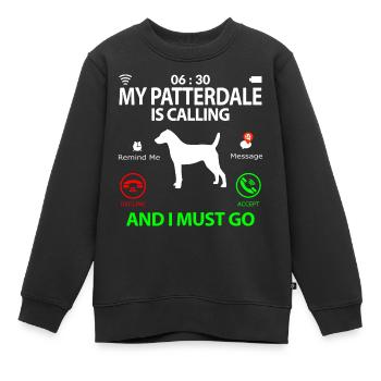 Patterdale Terrier dit drôle d’humour drôle - Sweat Premium enfant bio - noir - Devant - AI Model Kid Female (0cm)