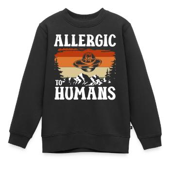 Soucoupe spatiale extraterrestre Mars - Sweat Premium enfant bio - noir - Devant - AI Model Kid Female (0cm)