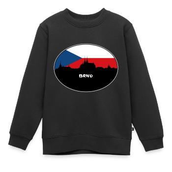 Brünn Tschechien Flagge Skyline Silhouette Reisen - Kinder Premium Organic Sweatshirt - Schwarz - Vorne - AI Model Kid Female (0cm)