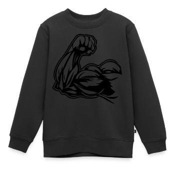 Muscles du bras biceps - Sweat Premium enfant bio - noir - Devant - AI Model Kid Female (0cm)