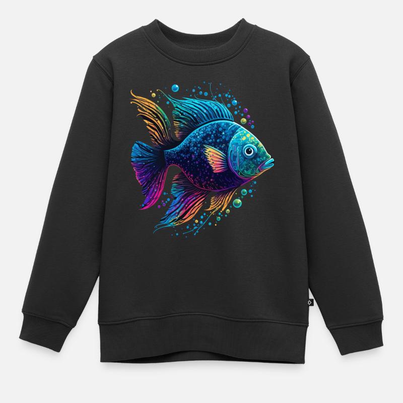 Regenbogenfisch - Kinder Premium Organic Sweatshirt - Schwarz