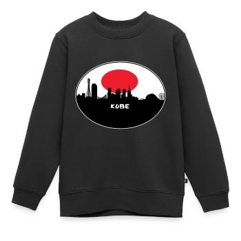 Kobe Japan Flag Skyline Silhouette Travel - Kids Premium Organic Sweatshirt - black - Front - AI Model Kid Female (0cm)