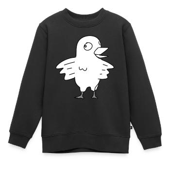Oiseau Chick Symbole animal - Sweat Premium enfant bio - noir - Devant - AI Model Kid Female (0cm)