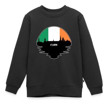 Cork Irland Flagge Skyline Silhouette Reisen - Kinder Premium Organic Sweatshirt - Schwarz - Vorne - AI Model Kid Female (0cm)