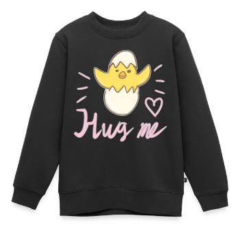 Hug Me Bird Chick Animal Love - Sweat Premium enfant bio - noir - Devant - AI Model Kid Female (0cm)