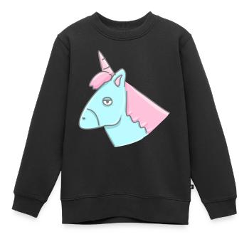 Unicorn Head Animal Symbol Fantasy - Kids Premium Organic Sweatshirt - black - Front - AI Model Kid Female (0cm)