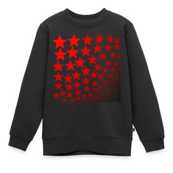 Idée cadeau rouge étoiles - Sweat Premium enfant bio - noir - Devant - AI Model Kid Female (0cm)
