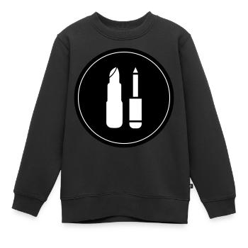 Make Up Cosmetic Icon - Kids Premium Organic Sweatshirt - black - Front - AI Model Kid Female (0cm)