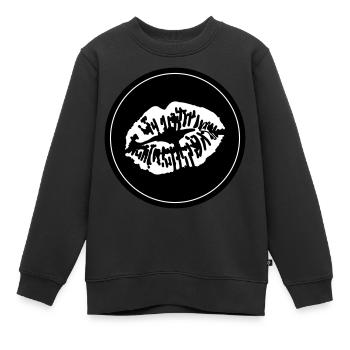 Lippen Mund - Kinder Premium Organic Sweatshirt - Schwarz - Vorne - AI Model Kid Female (0cm)