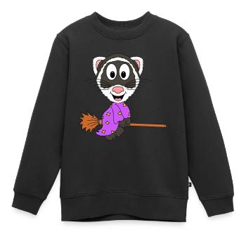 HEXE - FRETTCHEN - HEXENBESEN - TIER - Kinder Premium Organic Sweatshirt - Schwarz - Vorne - AI Model Kid Female (0cm)