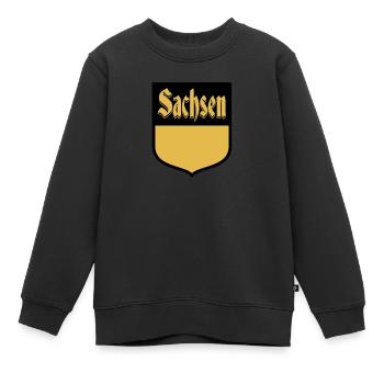 Sachsen Wappen - Kinder Premium Organic Sweatshirt - Schwarz - Vorne - AI Model Kid Female (0cm)