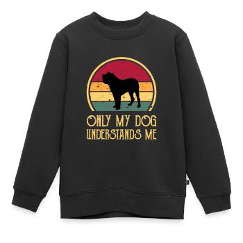 Alano Espanol Hundeliebhaber Silhouette Vintage Sonnenuntergang - Kinder Premium Organic Sweatshirt - Schwarz - Vorne - AI Model Kid Female (0cm)
