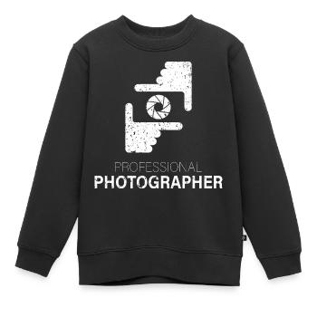 Profi Fotograf - Kinder Premium Organic Sweatshirt - Schwarz - Vorne - AI Model Kid Female (0cm)